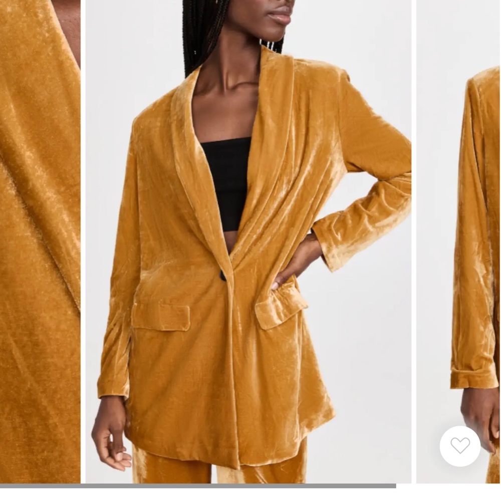 endless rose Velvet Single Breasted Blazer